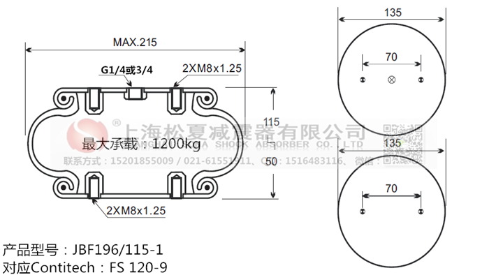 JBF196/115-1橡膠<a href='http://tuesdayc.cn/' target='_blank'><u>空氣彈簧</u></a>
