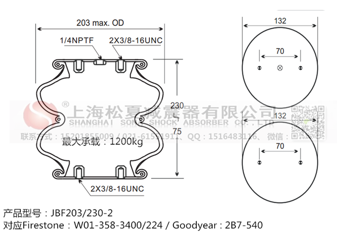 JBF203/230-2橡膠<a href='http://tuesdayc.cn/' target='_blank'><u>空氣彈簧</u></a>